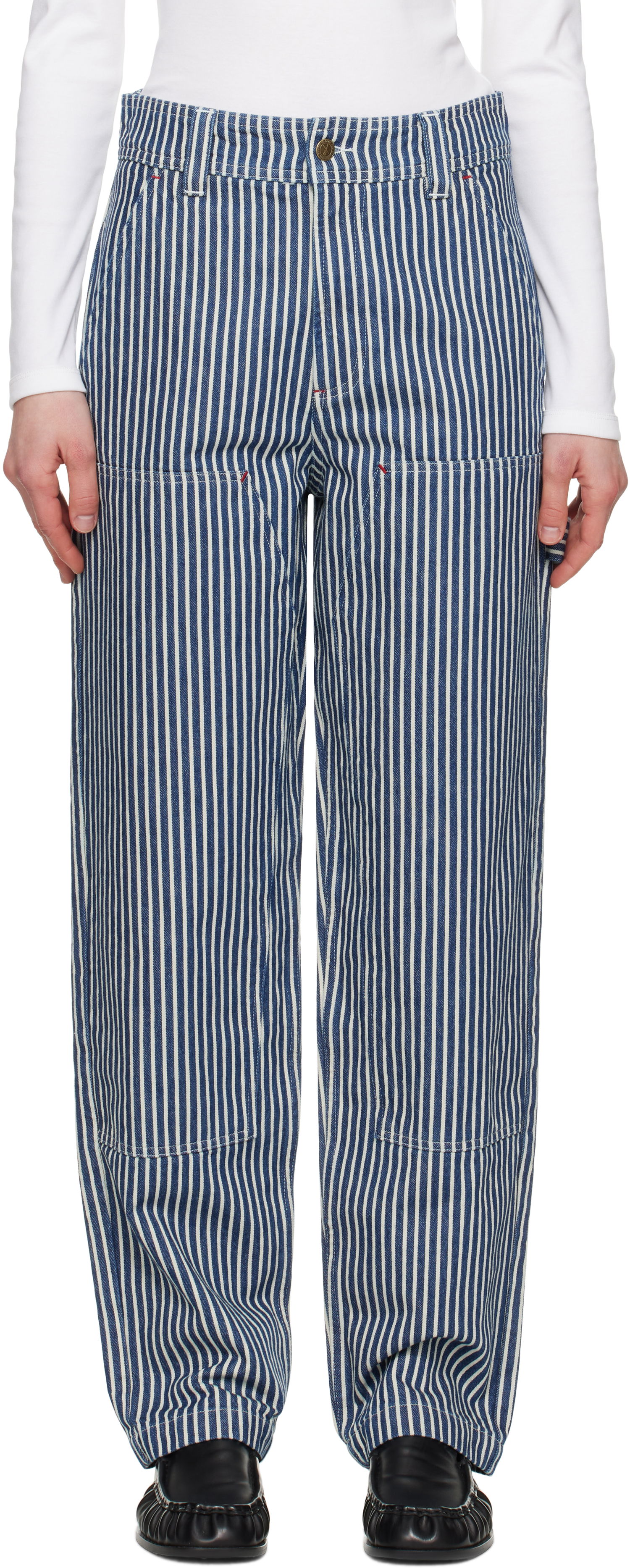 Hlače A.P.C. A.P.C. Gustav Striped Jeans Modra | COHHG-M08484, 0