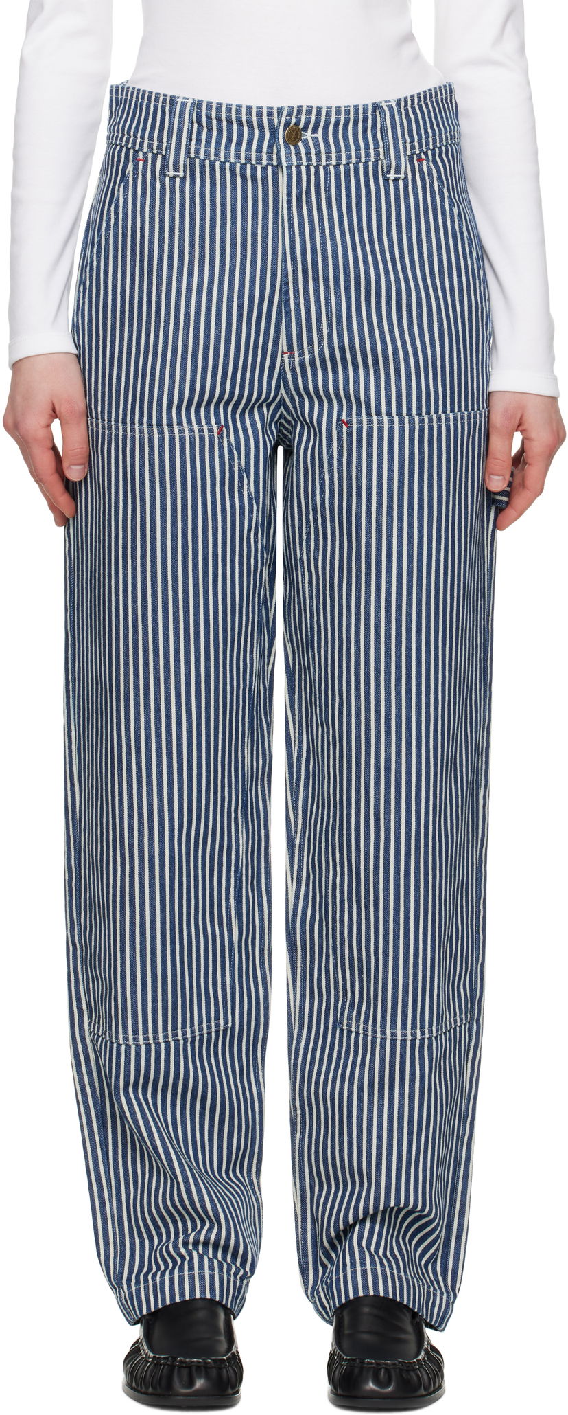 Hlače A.P.C. A.P.C. Gustav Striped Jeans Modra | COHHG-M08484