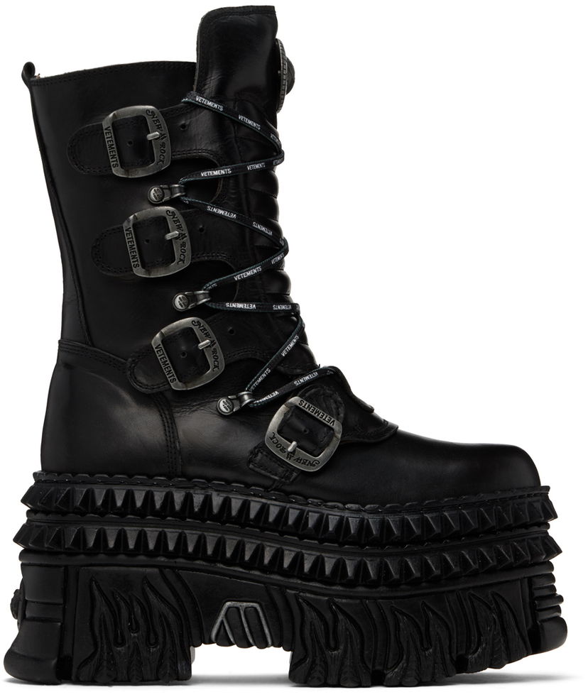Superge in čevlji VETEMENTS VETEMENTS New Rock Edition Platform Lace Up Boots Črna | UA65BO110B