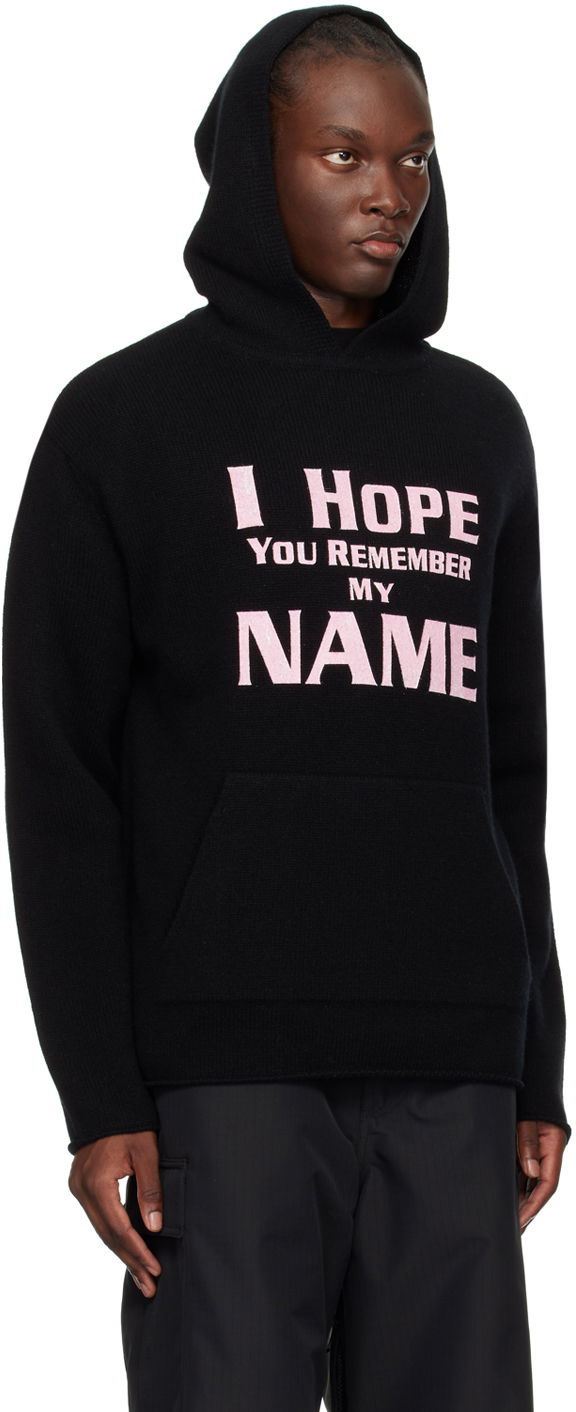 Pulover We11done We11done 'I Hope You Remember My Name' Graphic Print Hoodie Črna | WD-KT2-24-616-U-BK, 1