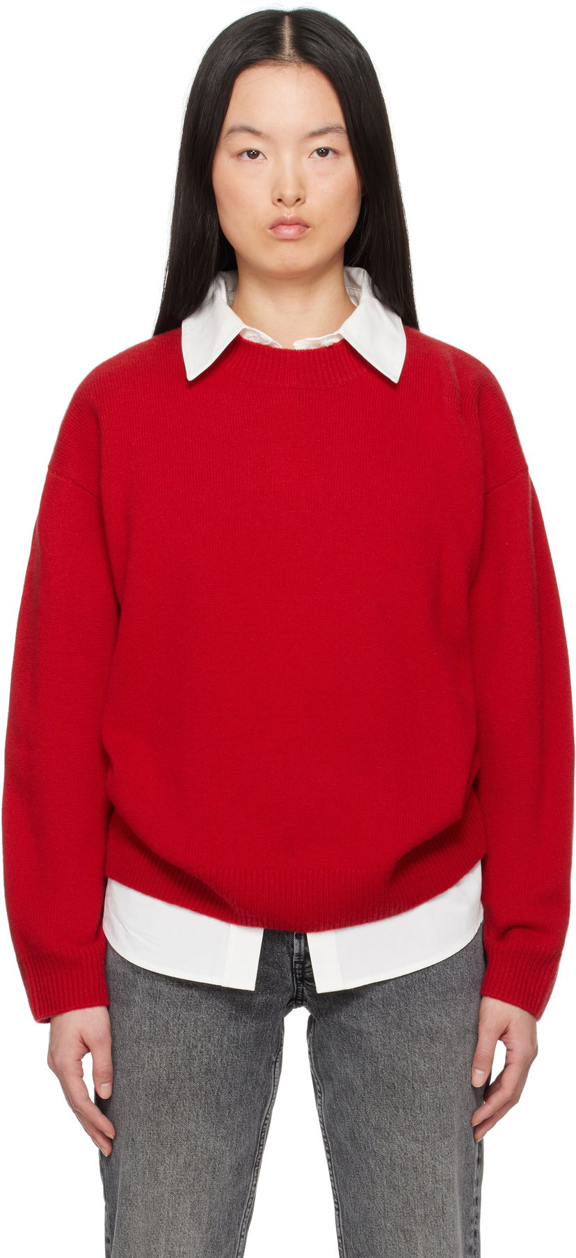 Pleteni pulover Anine Bing Anine Bing Lee Crewneck Sweater Rdeča | A-09-10662-RED13