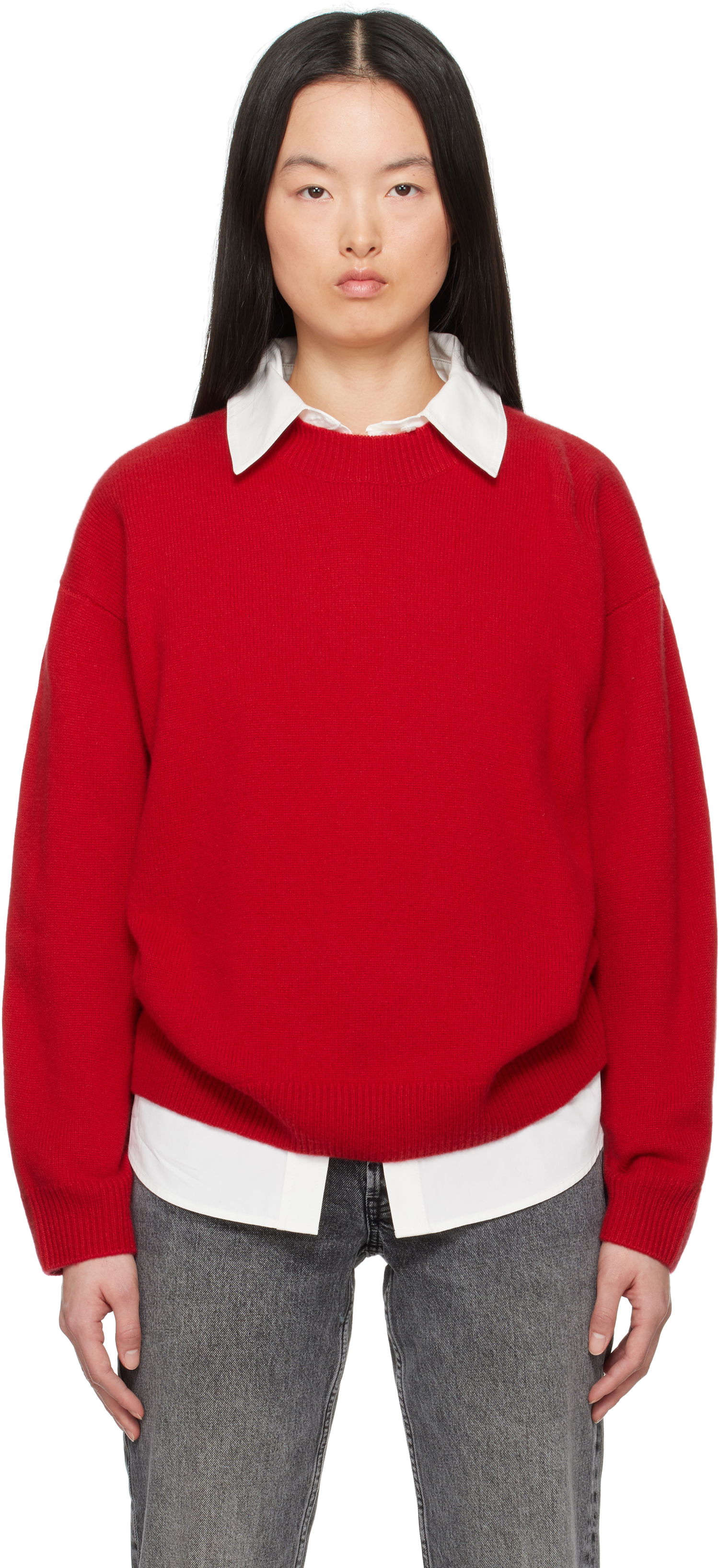 Pleteni pulover Anine Bing Anine Bing Lee Crewneck Sweater Rdeča | A-09-10662-RED13, 0