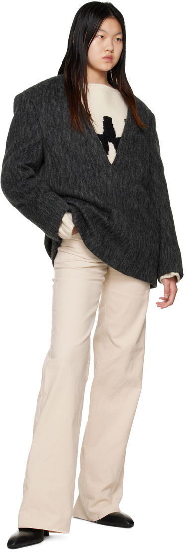 Jakna We11done We11done Y-Neck Fuzzy Jacket Siva | WD-JK3-22-020-W-DG, 3