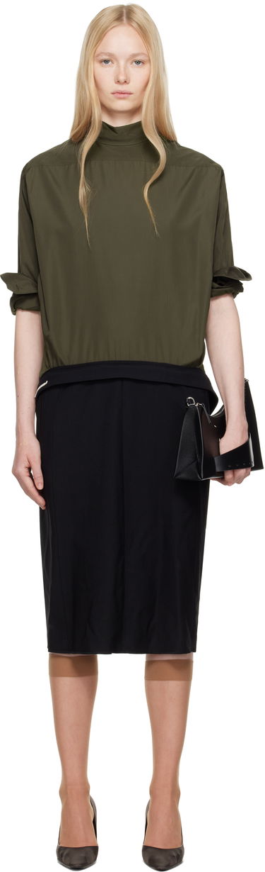 Obleke Maison Margiela Maison Margiela Reversed Shirtdress Midi Dress Zelena | S51DD0026 MTN066, 0