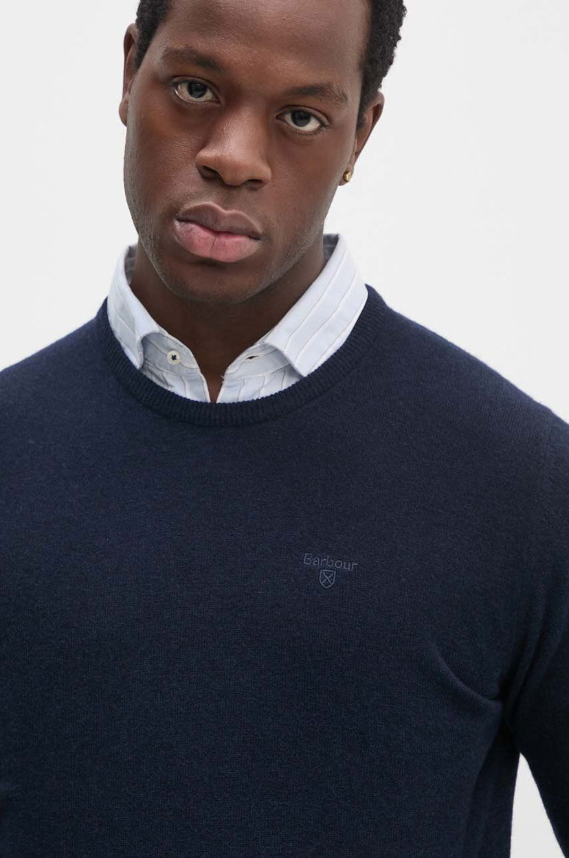Pleteni pulover Barbour Wool Crewneck Sweater Mornarica | MKN0345