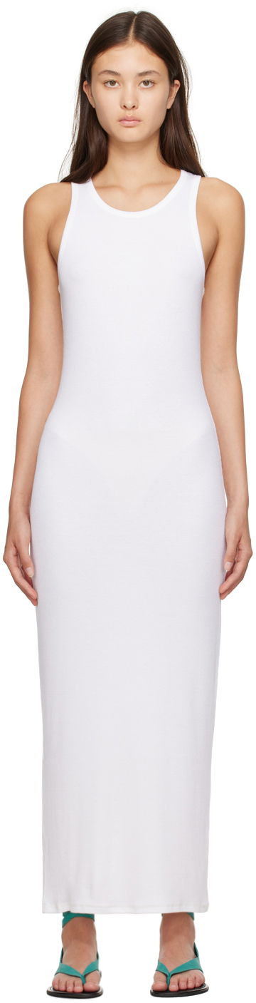 Majica brez rokavov The Row Maxi Tank Dress Bela | 7322-K497