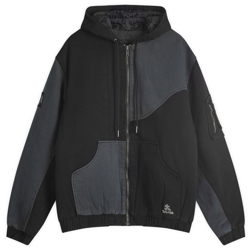 Bomber jakna Dime Denim Panel Hooded Bomber Jacket Črna | DIMEFA244CHA