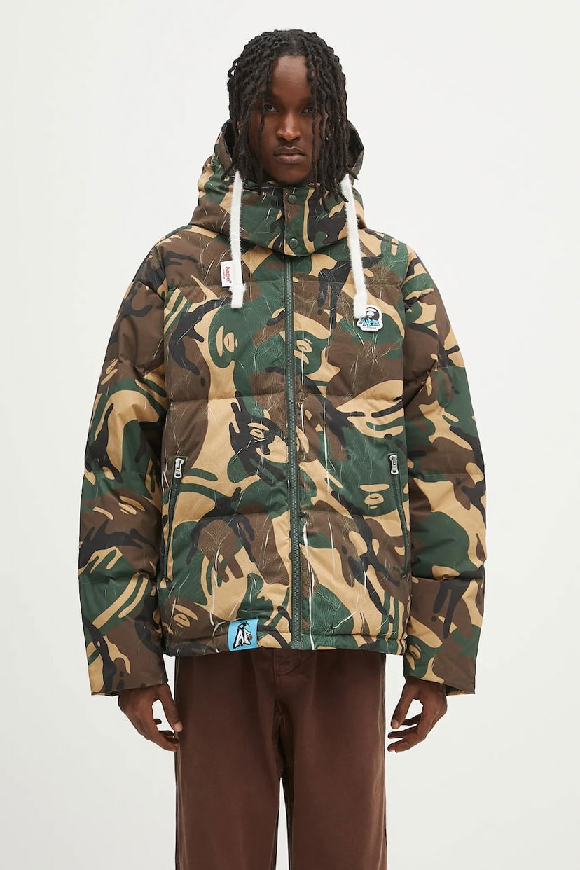 Puhovka AAPE by A Bathing Ape AAPE Main Down Jacket Zelena | AAPDNM7665XAN