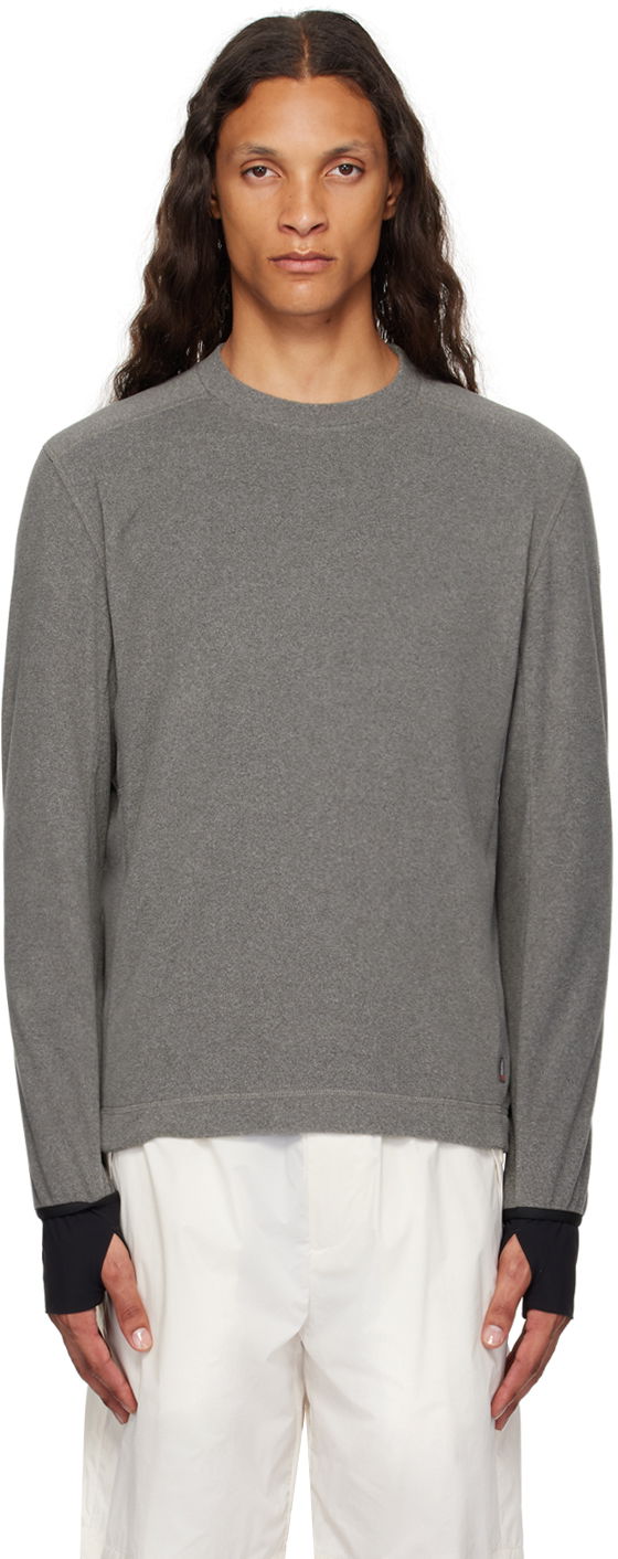 Pleteni pulover Moncler Grenoble Gray Polartec Sweater Siva | J20978G00002899ZX