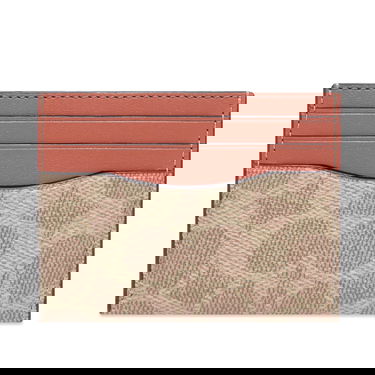 Denarnica Coach Signature Canvas And Leather Card Holder Rjava | 936-NU3, 0