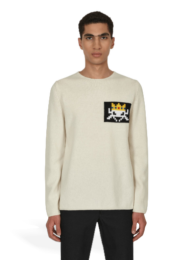Pleteni pulover Comme des Garçons Invader Knit Sweater Bež | FJ-N006-W22 3