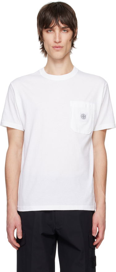 Majica Stone Island Stone Island Organic Cotton Jersey Fissato T-Shirt Bela | K1S15 2100219 S0057, 0