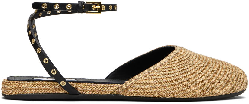 Modni dodatki Alaïa ALAÏA Paper Straw Ballerina Flats Bež | AA3S127TK036