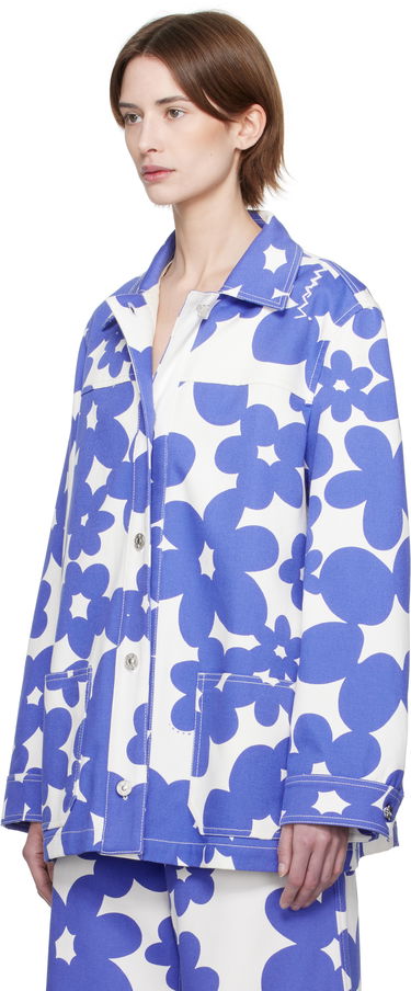 Jakna Marni Marni Dillies Print Jacket Modra | JKMA0347S0 UTC462, 3
