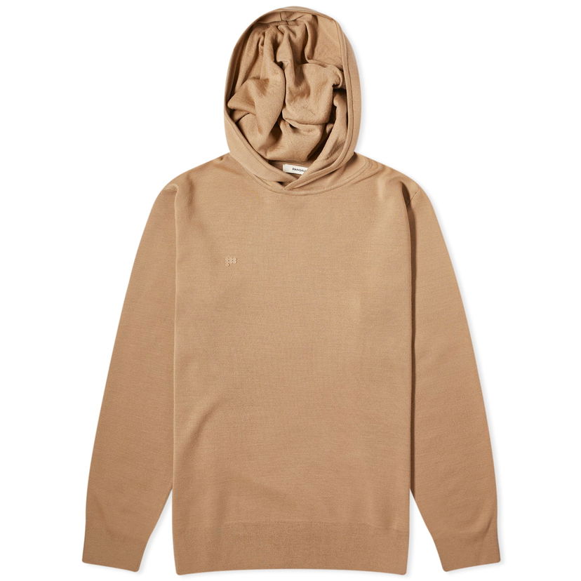 Pulover PANGAIA Pangaia Regenerative Merino Knit Slim Fit Hoodie Rjava | 100012731348
