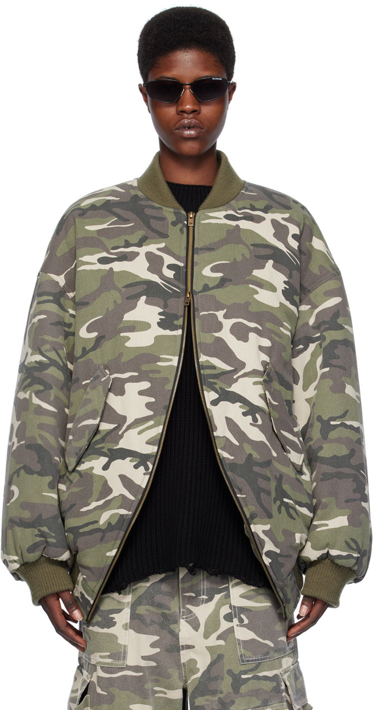 Bomber jakna We11done We11done Camouflage Bomber Jacket Zelena | WD-JP0-24-049-M-BG