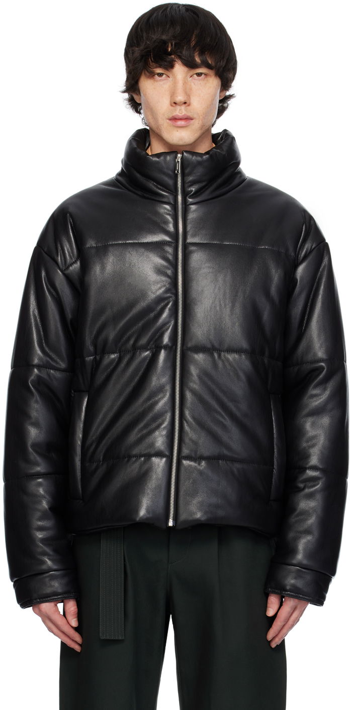 Jakna Nanushka Marron Vegan Leather Jacket Črna | NM23FWOW00599