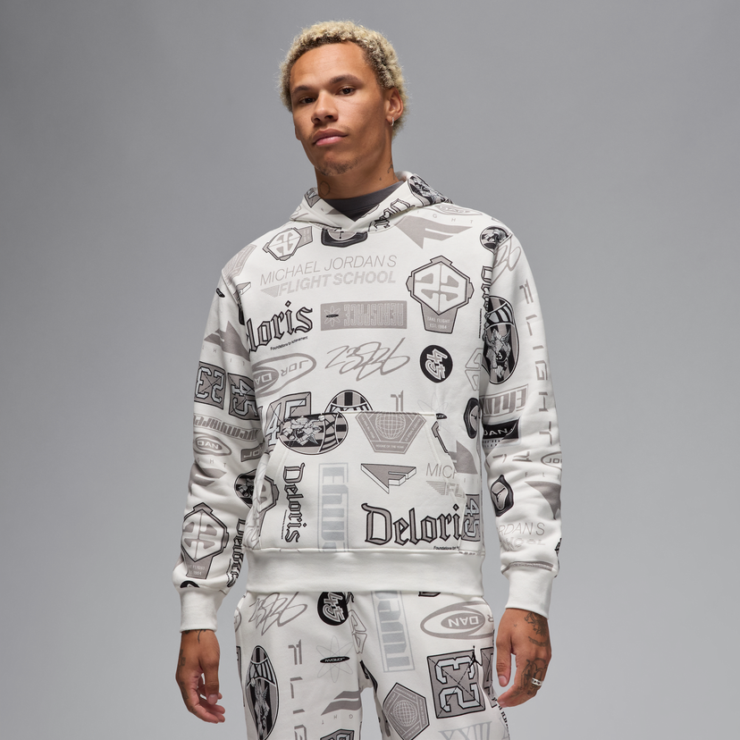 Pulover Jordan Jordan Essentials All-Over Print Fleece Hoodie Bela | HM7254-133