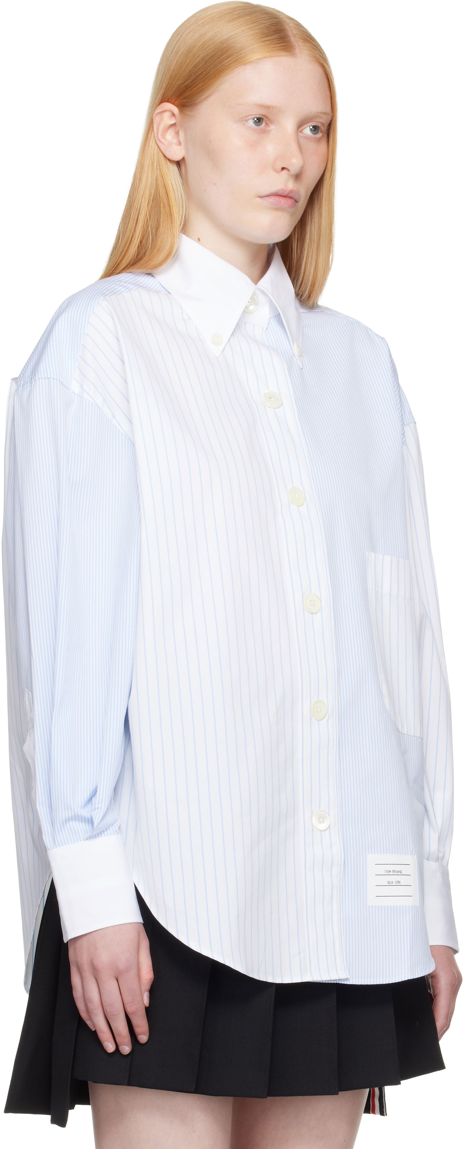 Srajce Thom Browne Thom Browne Funmix Micro University Striped Shirt Modra | FLL079F-F0917, 1