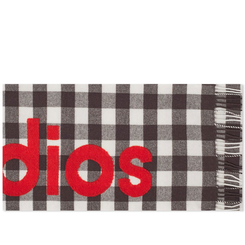 Šala Acne Studios Veda Logo Check Scarf Siva | CA0262-DJ3