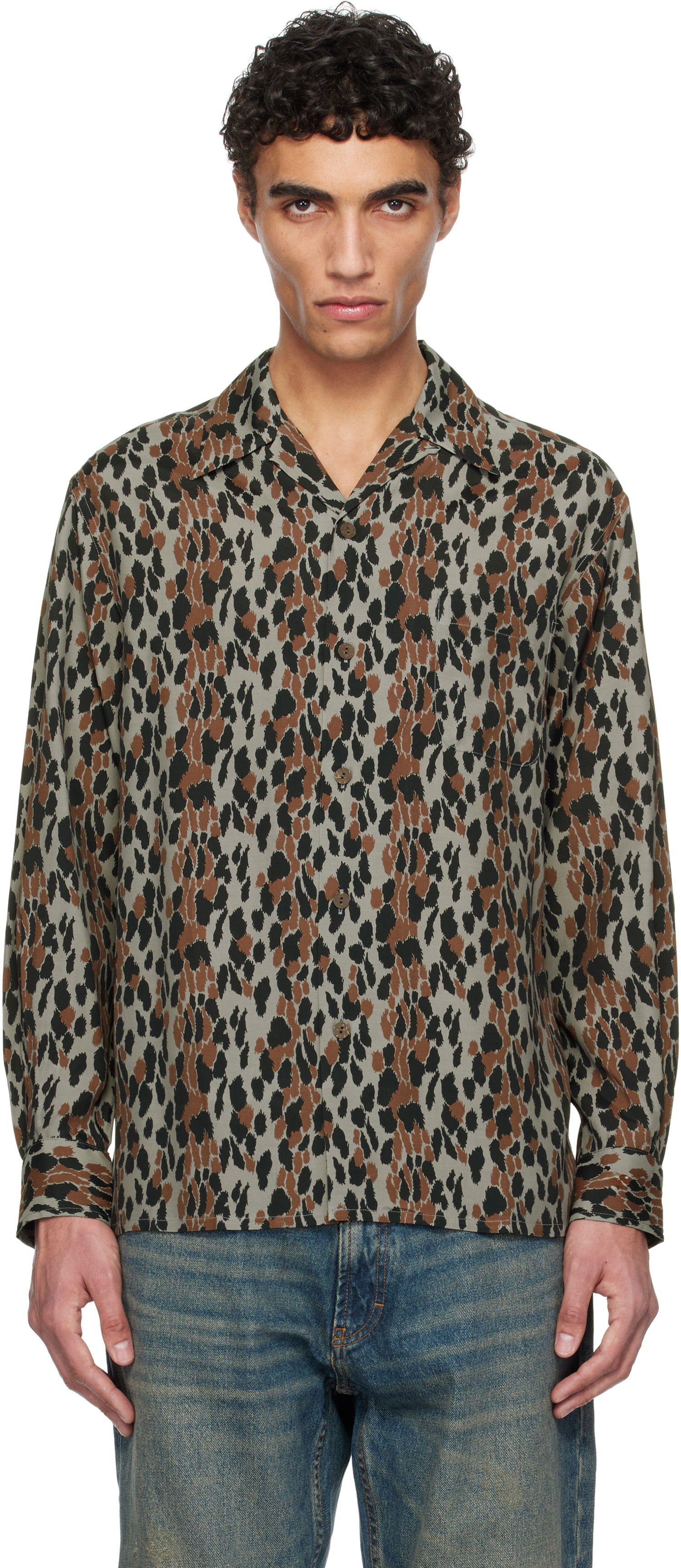 Srajce WACKO MARIA WACKO MARIA Leopard Print Shirt Rjava | 25SSE-WMS-HI02, 0
