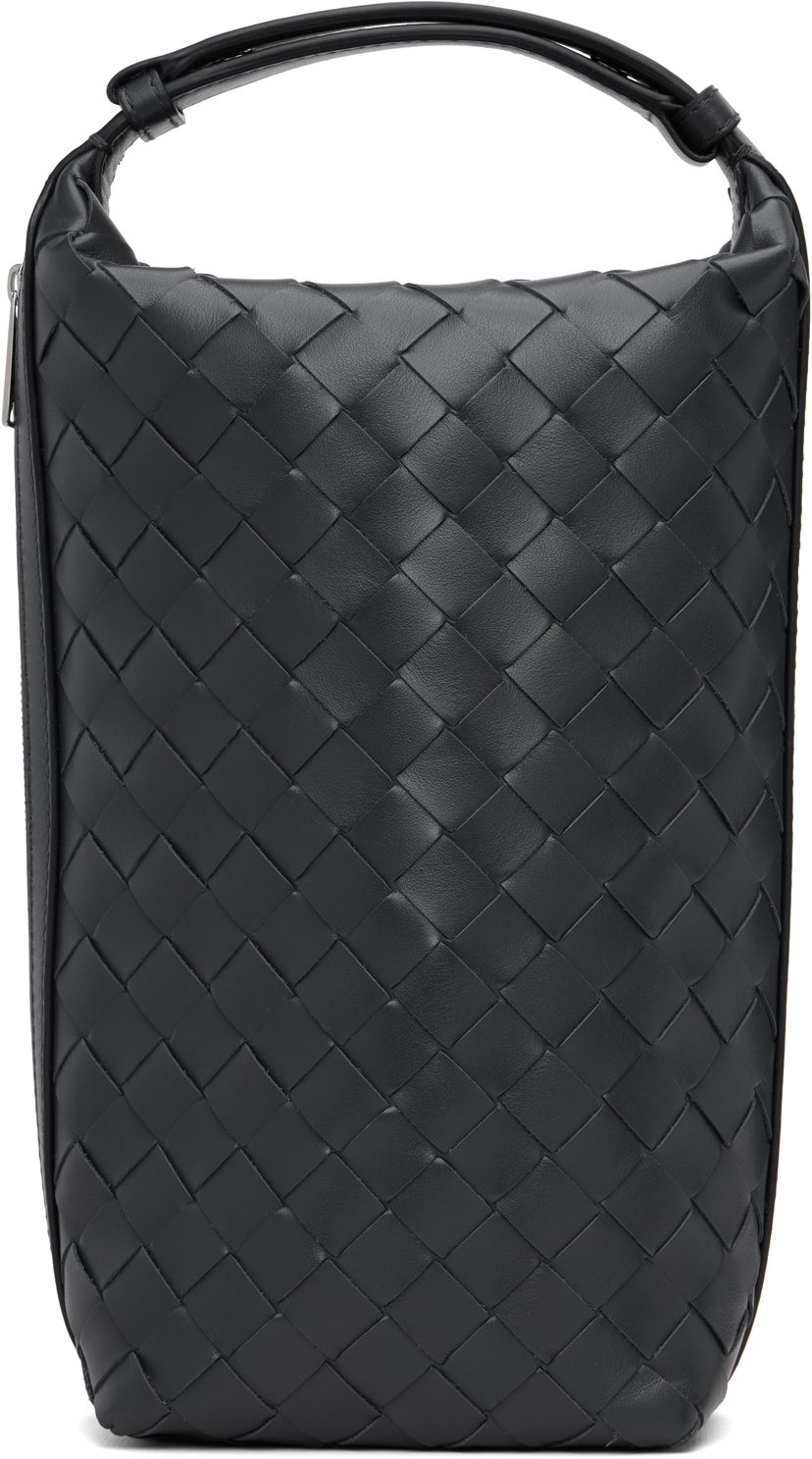 Denarnica Bottega Veneta Bottega Veneta Intrecciato Vertical Wallace Leather Pouch Črna | 826765V2HL02077