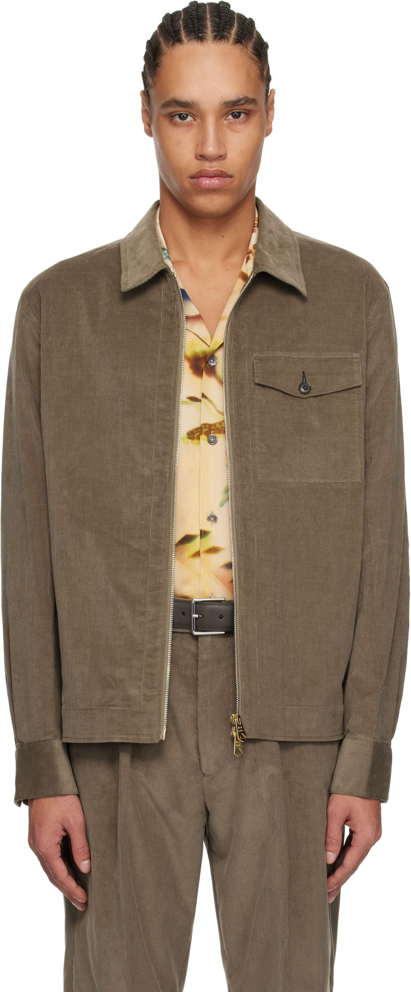 Jakna Paul Smith Paul Smith Zip Corduroy Jacket Zelena | M1R-163Z-P02566-71