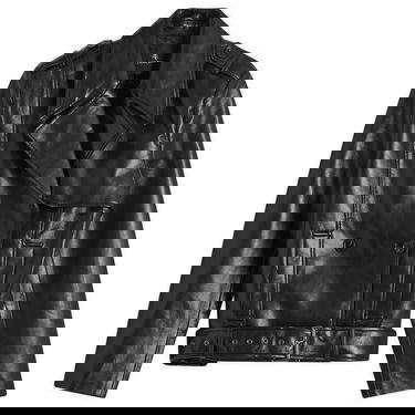 Bomber jakna Anine Bing Black Cropped Leather Jacket with Belt Črna | A-01-10451-000, 0