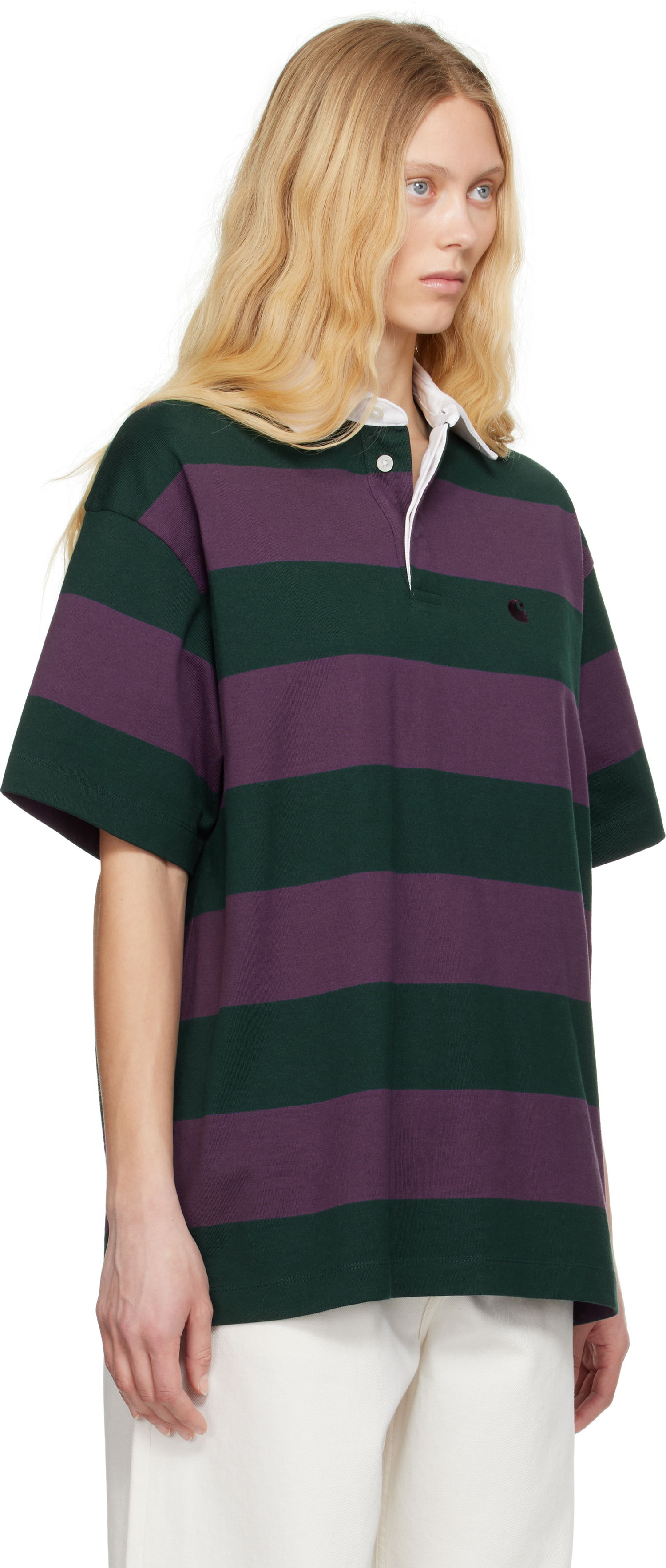 Polo majica Carhartt WIP Carhartt WIP Seffner Striped Rugby Polo Lila | I034552 2SCXX, 1
