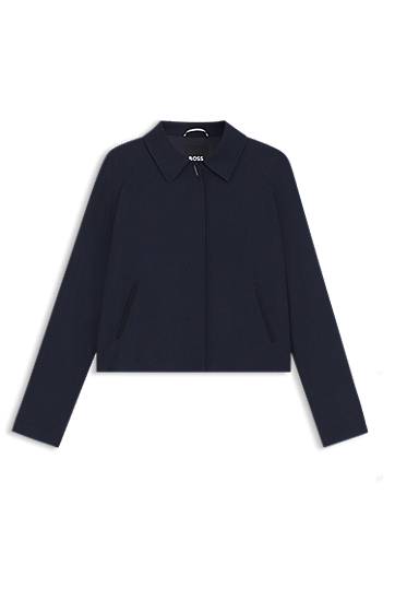 Jakna BOSS Crepe Blazer with Concealed Closure Mornarica | 50542011
