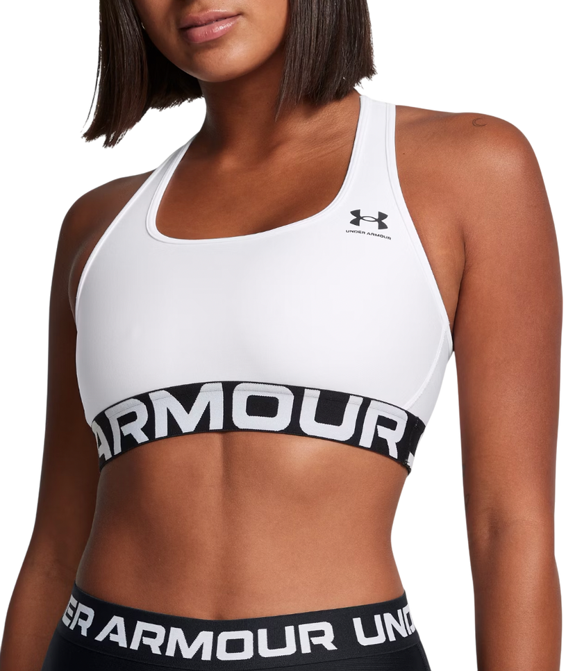 Modrček Under Armour UA HG Mid Branded Sports Bra Bela | 1383544-100