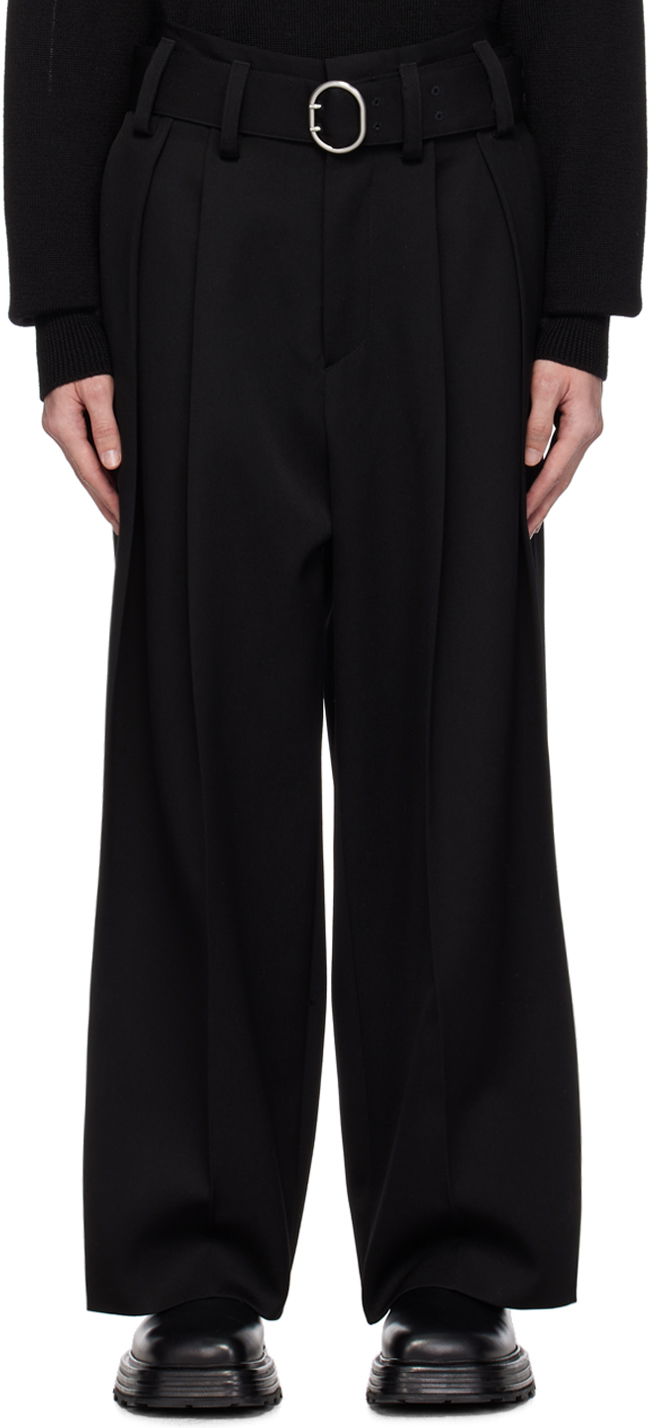 Hlače Jil Sander Jil Sander Belted Trousers Črna | J22KA0151_J40021