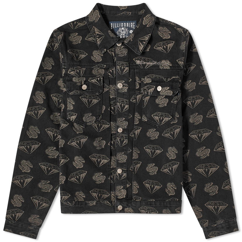 Jakna BILLIONAIRE BOYS CLUB Diamonds & Dollars Denim Jacket Črna | B23409-BLK