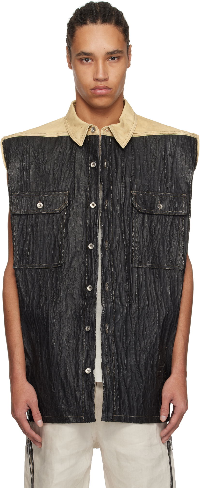 Telovnik Rick Owens Rick Owens DRKSHDW Hollywood Tommy Jumbo Denim Vest Črna | DU01E3764 DCFCR