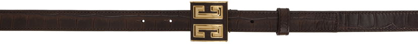 Pasovi Givenchy Givenchy 4G Buckle Croc-Embossed Leather Belt Rjava | BB407YB20U220