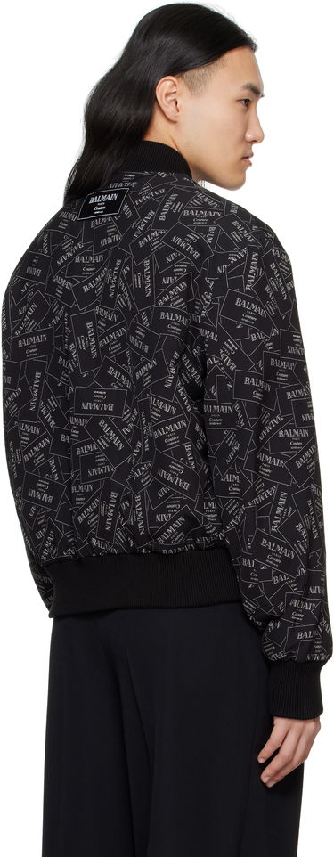 Bomber jakna Balmain Balmain Printed Label Bomber Jacket Črna | EH1TF955VH56, 2