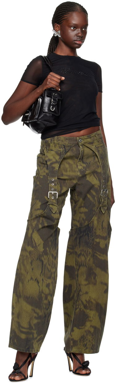 Cargo hlače Blumarine Pattern Denim Trousers Zelena | P422J133A, 3