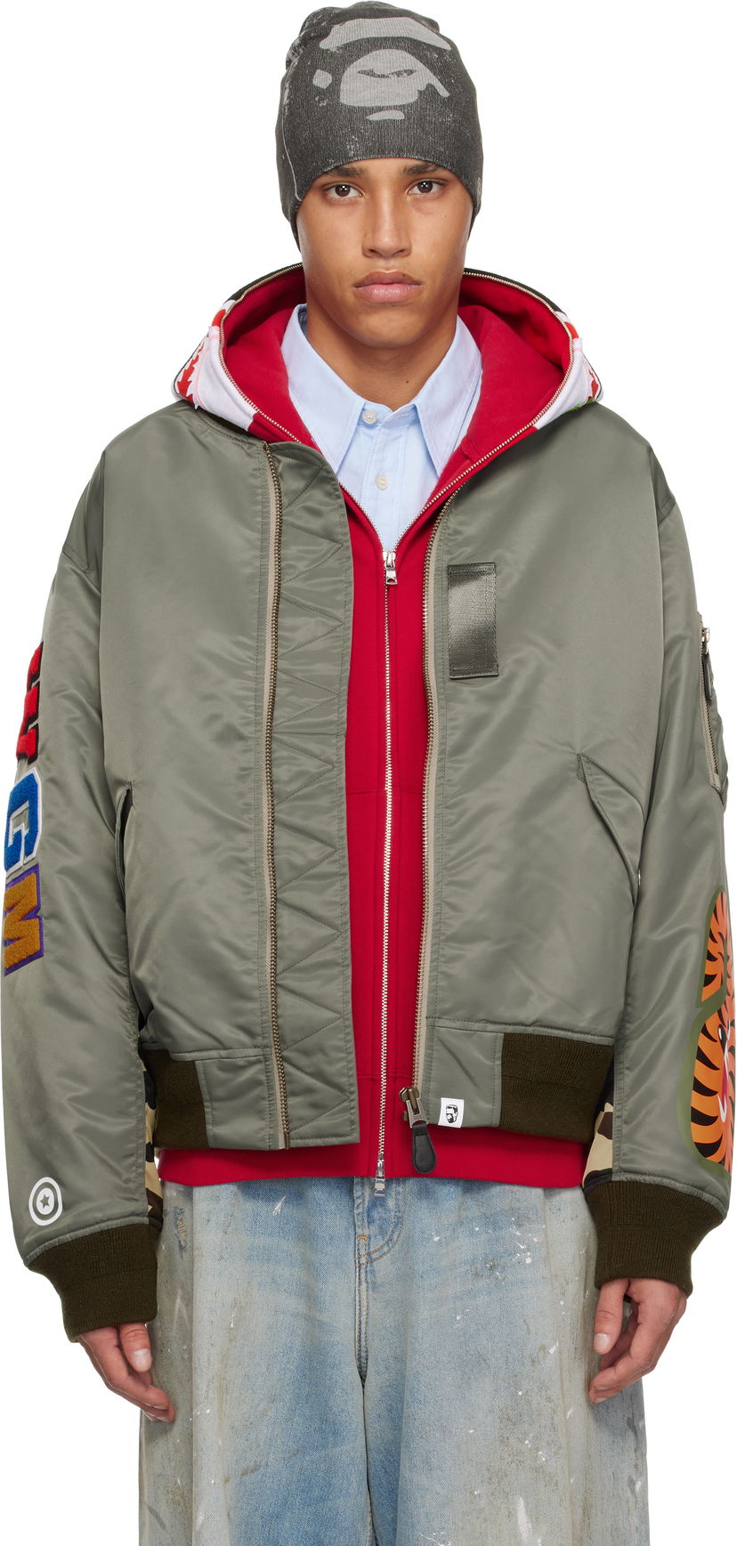 Bomber jakna BAPE BAPE Shark MA-1 Bomber Jacket Zelena | 001HJK701003M