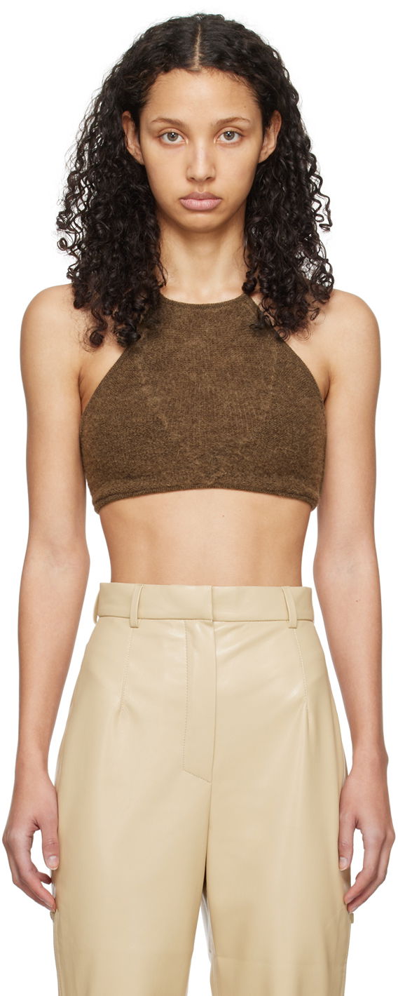 Majica brez rokavov Nanushka Sarda Camisole Top Bež | NW24RSTP03078
