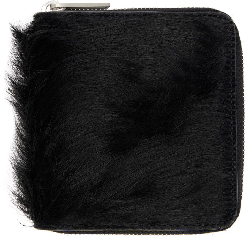Denarnica Rick Owens Concordians Furry Zipped Wallet Črna | RR02E1416 LHL