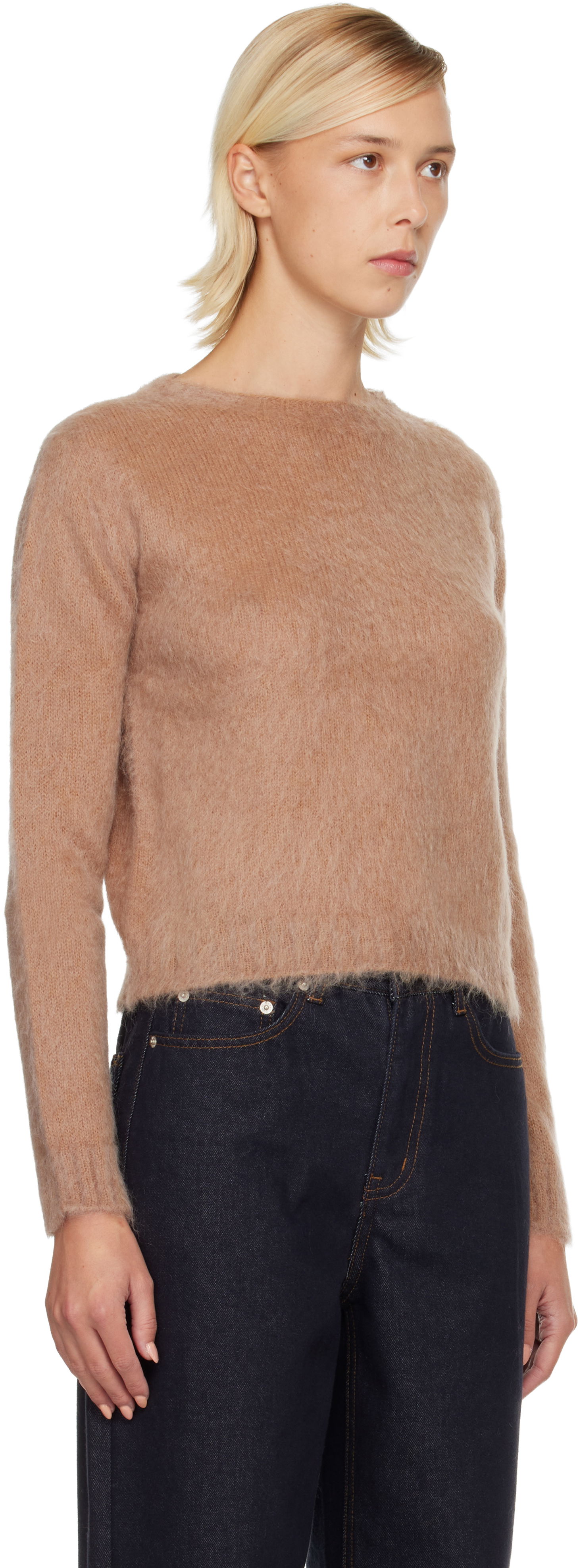 Pleteni pulover Max Mara Aceto Fuzzy Knit Sweater Bež | 2526366122600, 1