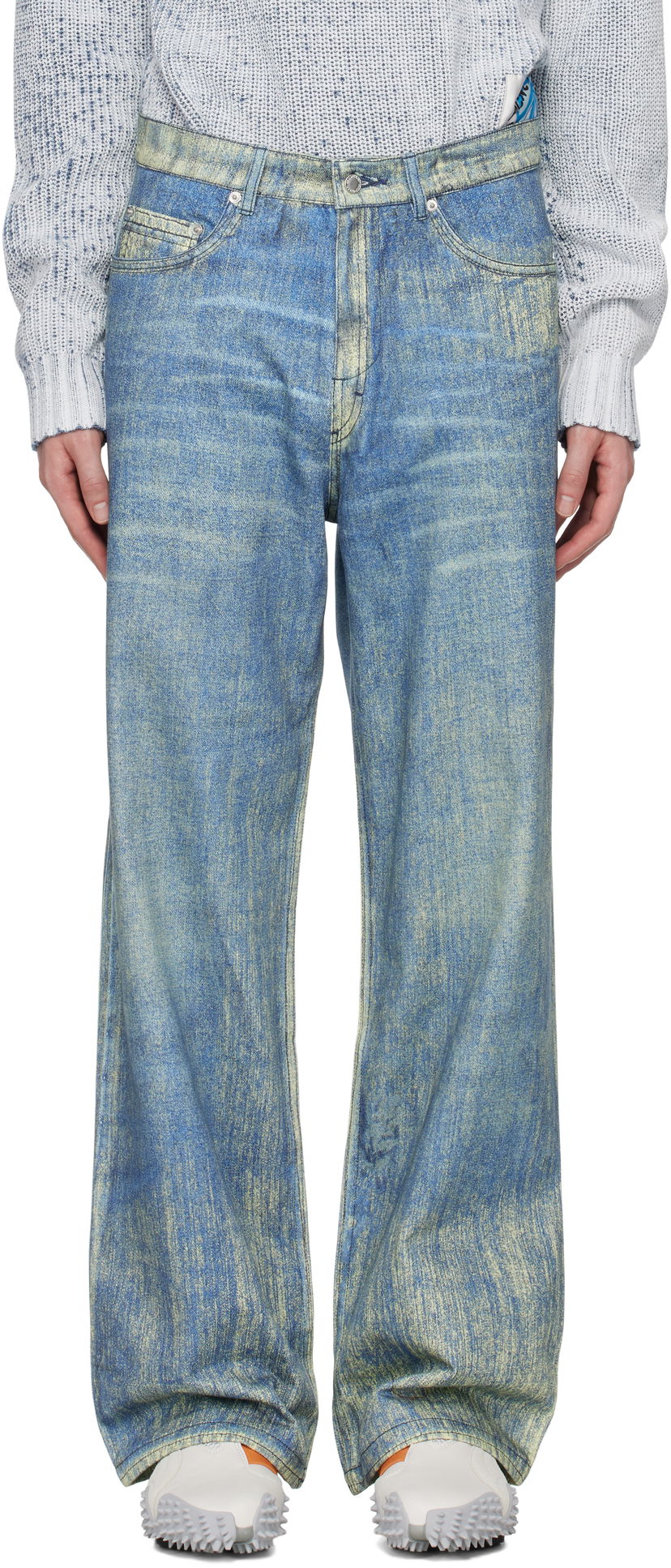 Kavbojke Camper Camperlab Paint Print Jeans Modra | AU00022-002