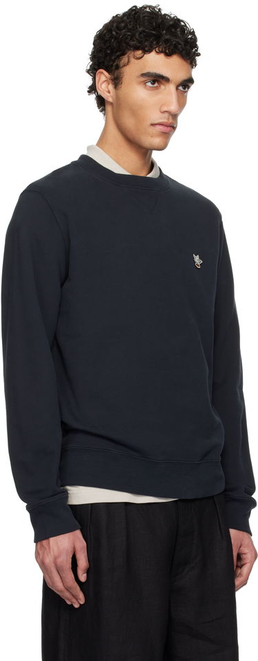 Pleteni pulover MAISON KITSUNÉ Maison Kitsuné Barista Fox Patch Sweatshirt Mornarica | OU00301KM0330, 1