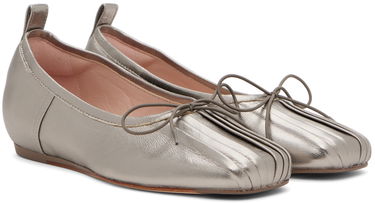 Obleke Simone Rocha Simone Rocha Classic Pleated Ballerina Flats Kovinski | RMP23 0797, 3