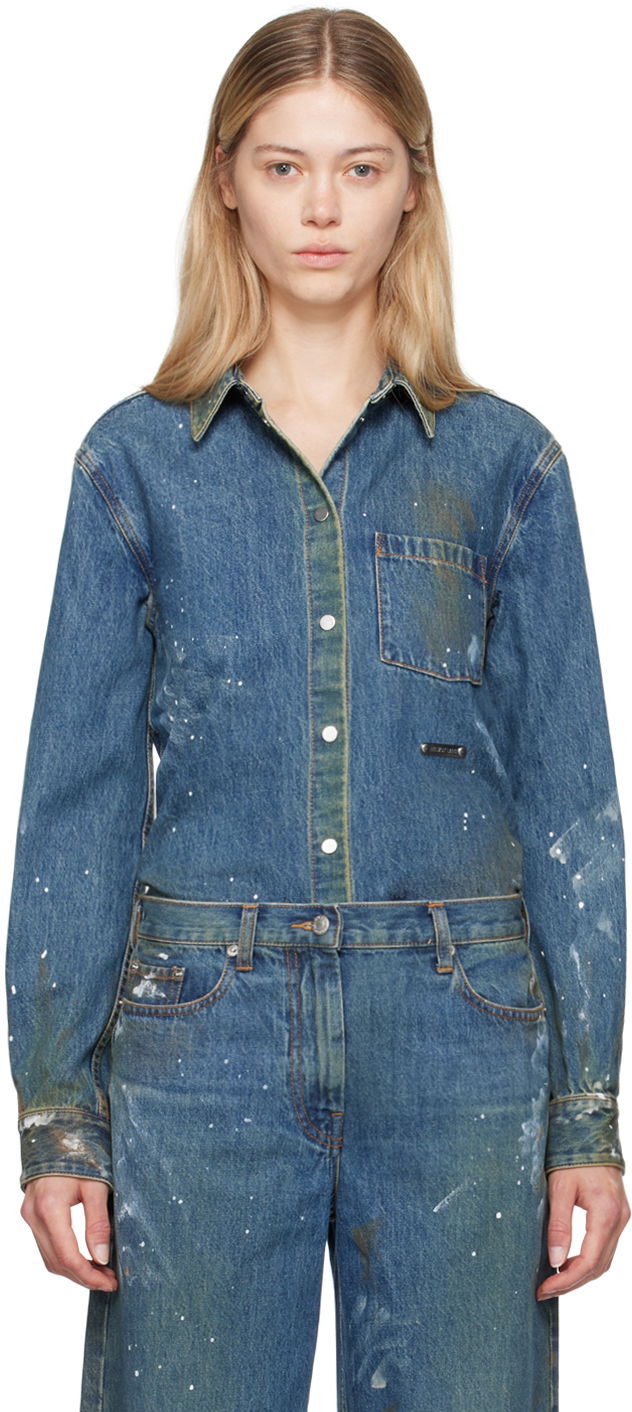 Srajce Helmut Lang Helmut Lang Painted Denim Shirt Modra | O05DW102