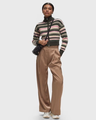 Pleteni pulover Samsoe Samsoe Samsøe & Samsøe Jeanne Striped Cropped Cardigan Večbarvna | F23300143-FOREST_NIGHT_ST, 1