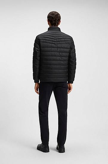 Puhovka BOSS Packable slim-fit jacket with water-repellent mixed quilting Črna | 50549252, 1