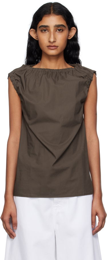 Majica brez rokavov Baserange Baserange Mia Gathered Blouse Rjava | TSMI-PO-AU25, 0