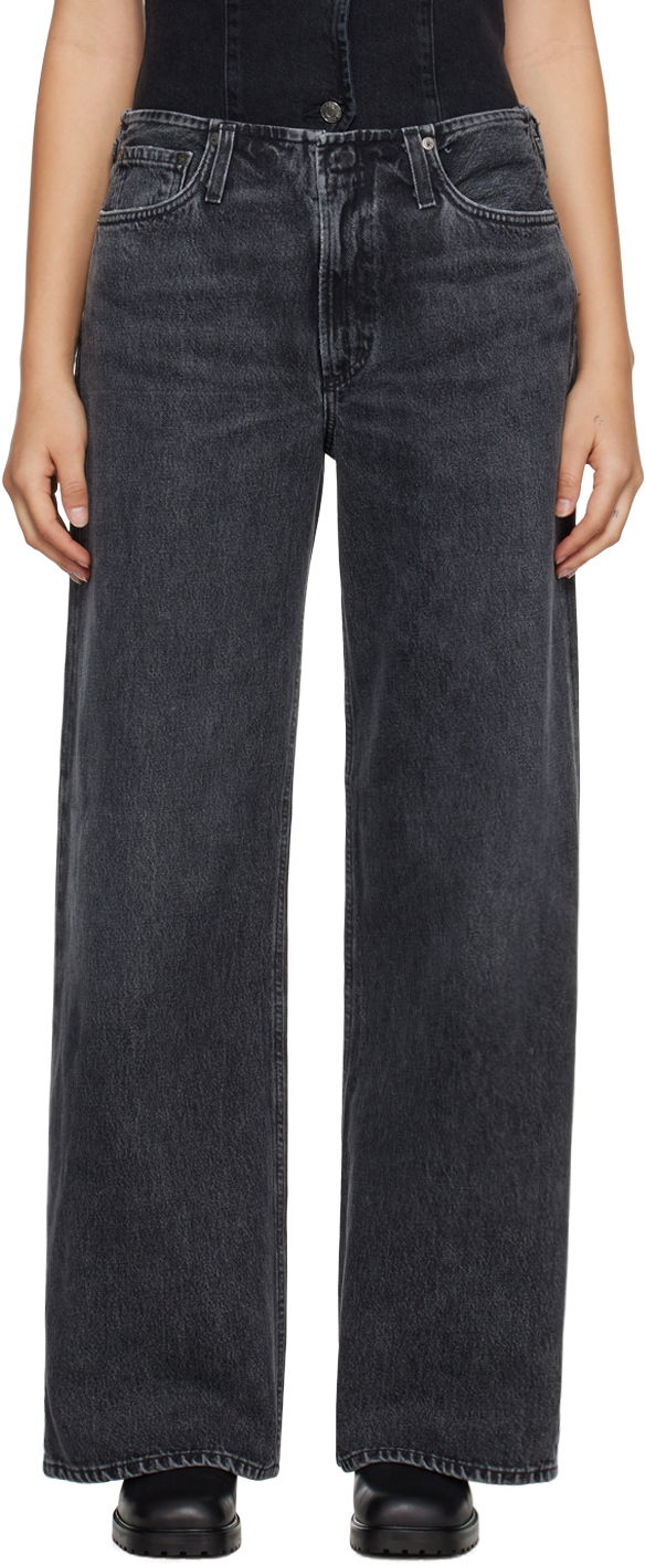 Kavbojke AGOLDE AGOLDE Lex Wide-Leg Jeans Siva | A9158-1346
