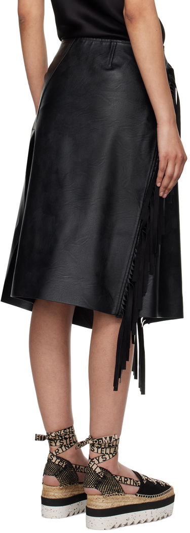 Krila Stella McCartney Fringe Midi Skirt Črna | 630109SJB14, 2